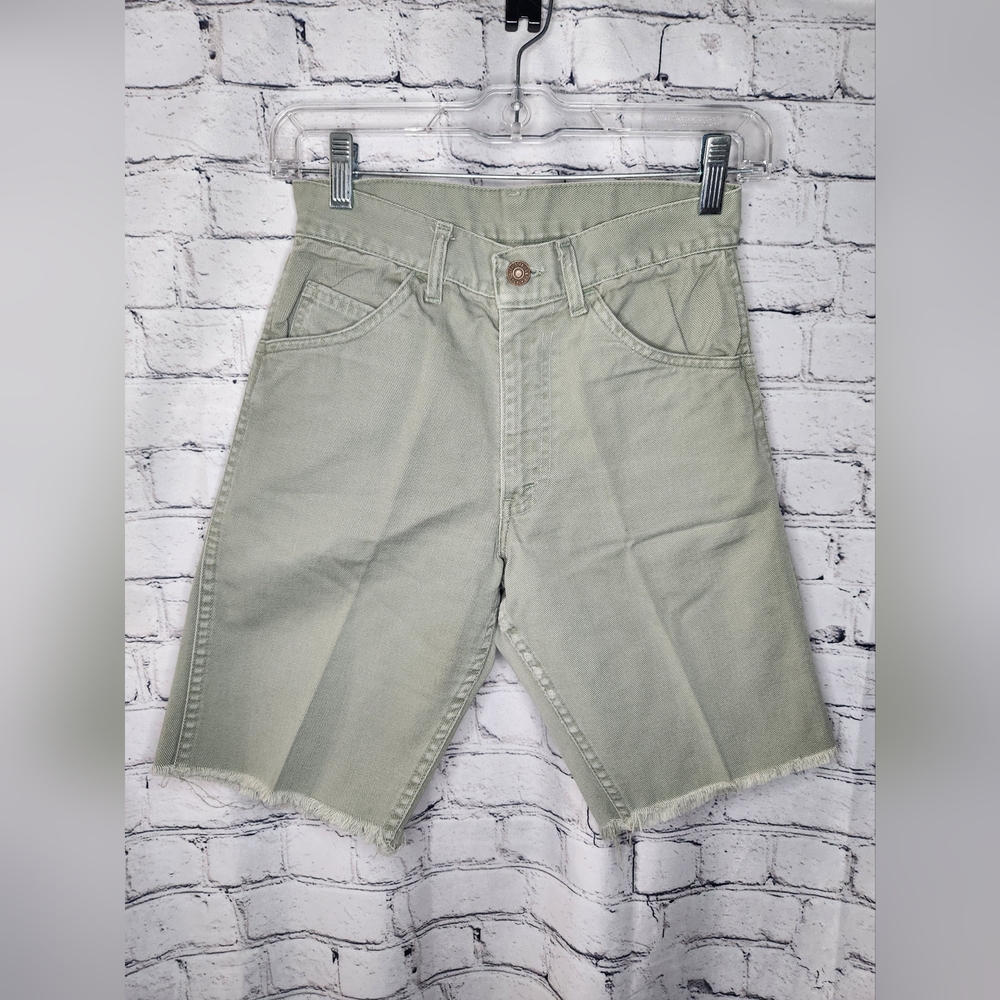 Levi's Big‎ E Vintage 1970's Boho Green Distressed Shorts